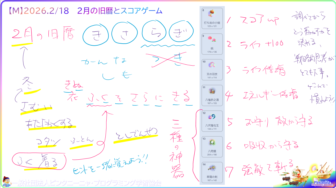 ２～３年生対象のＭコース、今週の授業内容